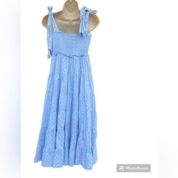 Crown &ivy Blue maxi Dress stylish and elegant embroidered multiple colo… - Picture 2 of 6